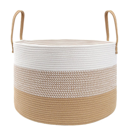 65L Extra Large Machine Washable Cotton Rope Blanket Basket