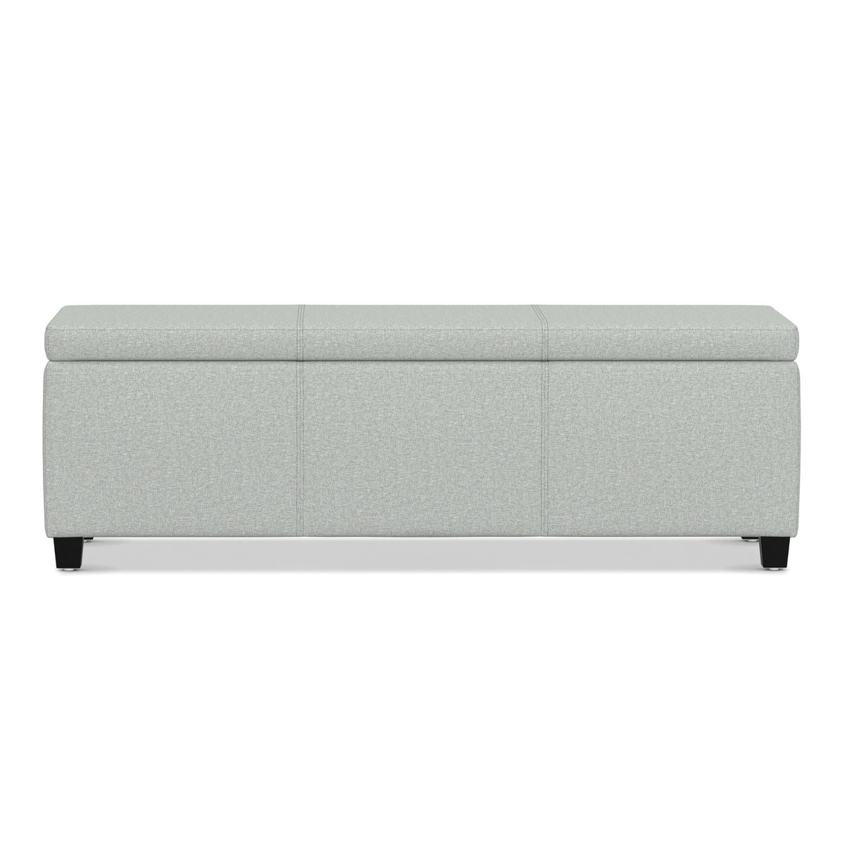 Avalon 48" Wide Linen Look Fabric Storage Ottoman in Grey