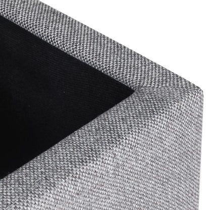 17 Inch Square Linen Storage Ottoman for Living Room & Bedroom