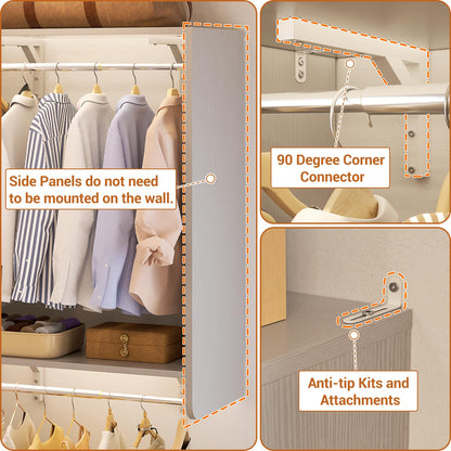 10FT Closet System with 4 Drawers (10 Foot)