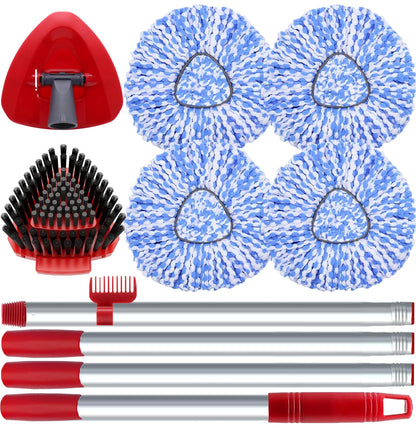 Spin Mop Head and Brush Replacement Compatible with O Cedar RinseClean 2