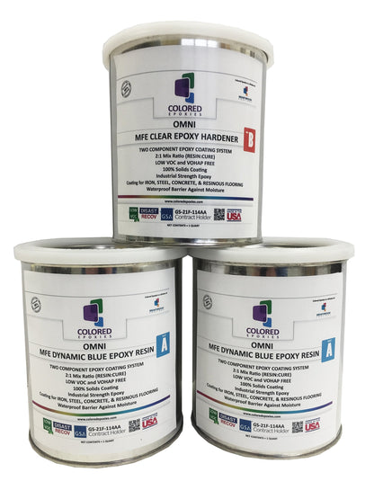 DB0001 Dynamic Blue Epoxy Resin Coating Made with Beautiful and Vibrant Pigments (96 Fl Oz)