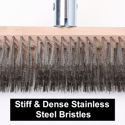 Stainless Steel Wire Scrub Brush with 63" Long Handle (2 Count)