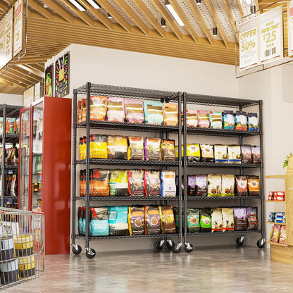 Black Storage Wire Rack Shelf