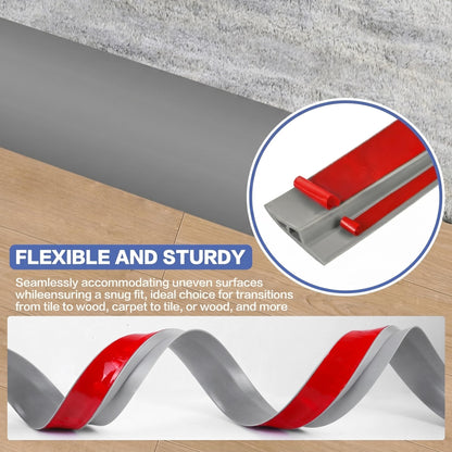 Floor Transition Strip Vinyl Door Threshold Ramp Self Adhesive Carpet Edging Strip Doorway Edge Trim (3.3 Foot)