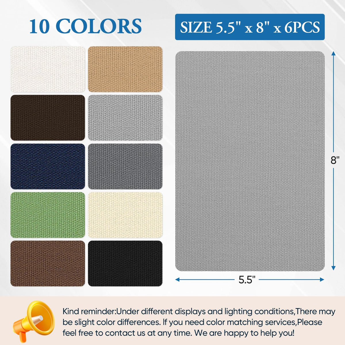 Canvas Patch 5.5 x 8 Inches 6Pcs Self (6 Count)