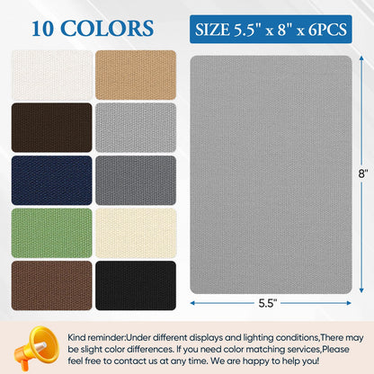 Canvas Patch 5.5 x 8 Inches 6Pcs Self (6 Count)