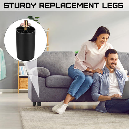 16 Pack 3 Inch Plastic Furniture Legs with M8 T
