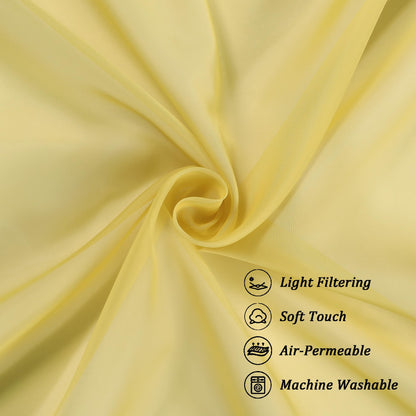 Mustard Yellow Sheer Valances for Windows (2 Count)