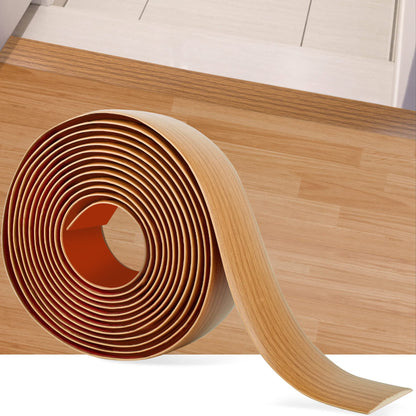 16.4Ft Floor Transition Strip Self Adhesive Vinyl Cover Floor Strip Flat Divider Transition Strip Wood Grain Design for Laminate Floor Gaps and Doorway Transitions (16.4 Foot)