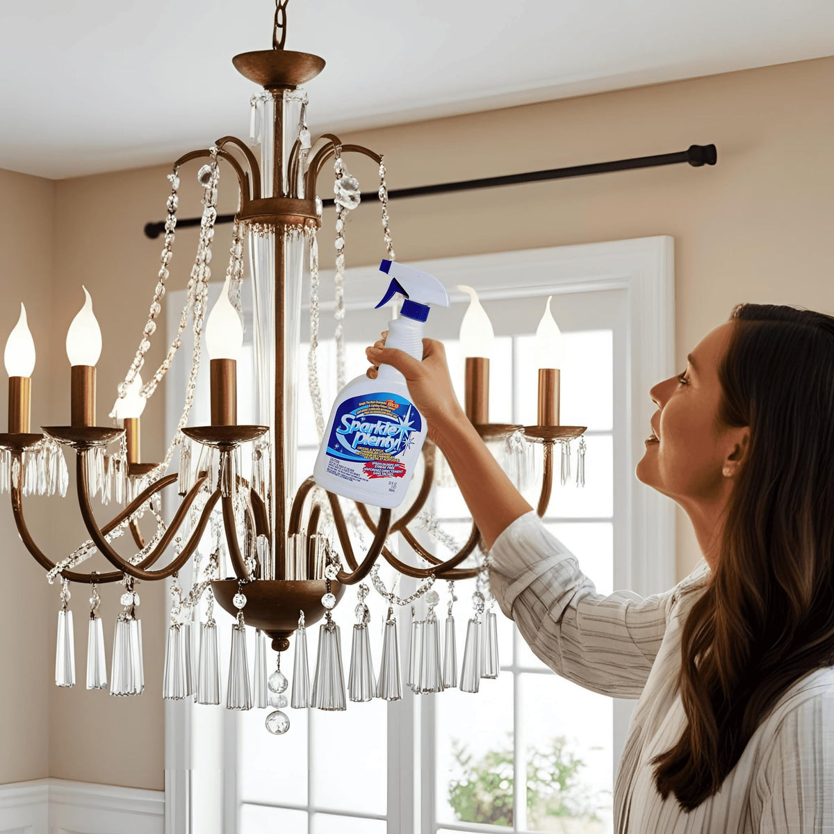 Sparkle Plenty Chandelier Cleaner Drip Dry Spray No Wipe for Dust (32 Fl Oz)