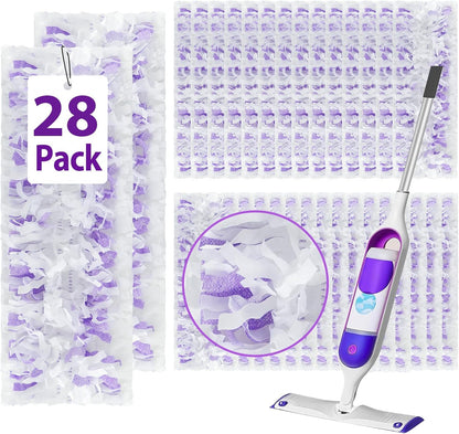 28 Count ‌Disposable Heavy-Duty Power Mop Pads Refills for Swiffer Power Mop ,Replacement Floor Cleaning Refills, Non-Washable & Unscented, Compatible with Swiffer PowerMop (Quick-Absorb, No Residue)