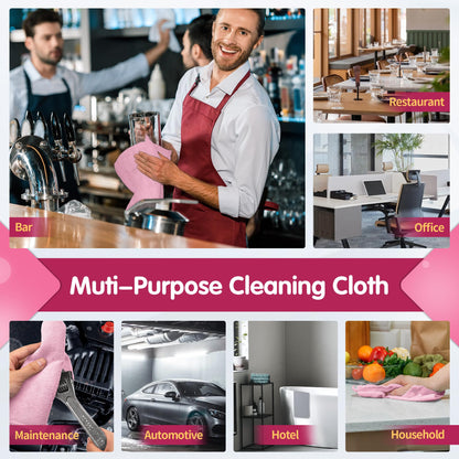 Pink Microfiber Cleaning Cloth (8 Count)