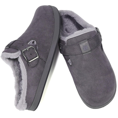 Fur Lined Clogs for Women Men Winter Slippers