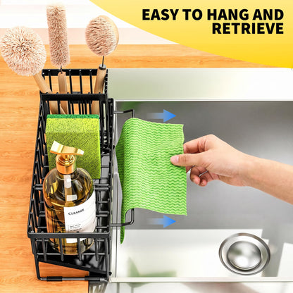Kitchen Sink Caddy Organizer with High Brush Holder