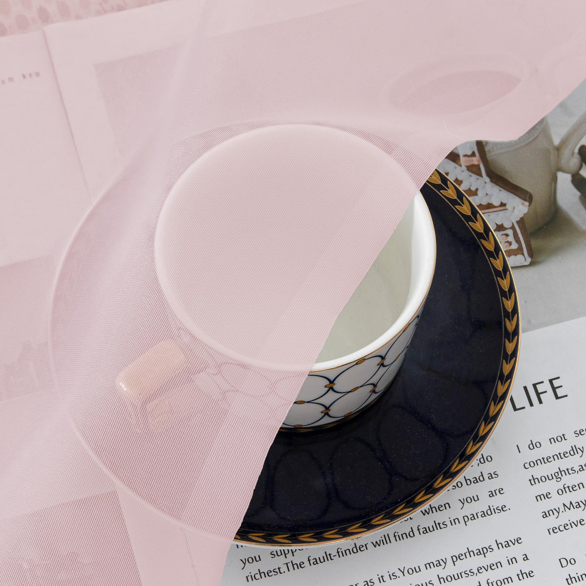 Blush Pink Sheer Valances for Windows (2 Count)