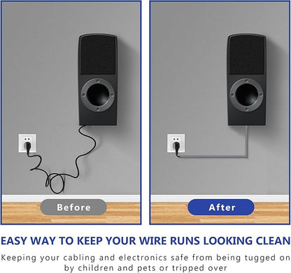 One Cord Cover Wall 153in(9X L17in) - Mini Wire Hider, Wire Cover for Hiding Speaker Wire, Baby Monitor Cord - Paintable Wire Channel for Cable Concealer, W0.5in H0.3in, CMR05 Grey