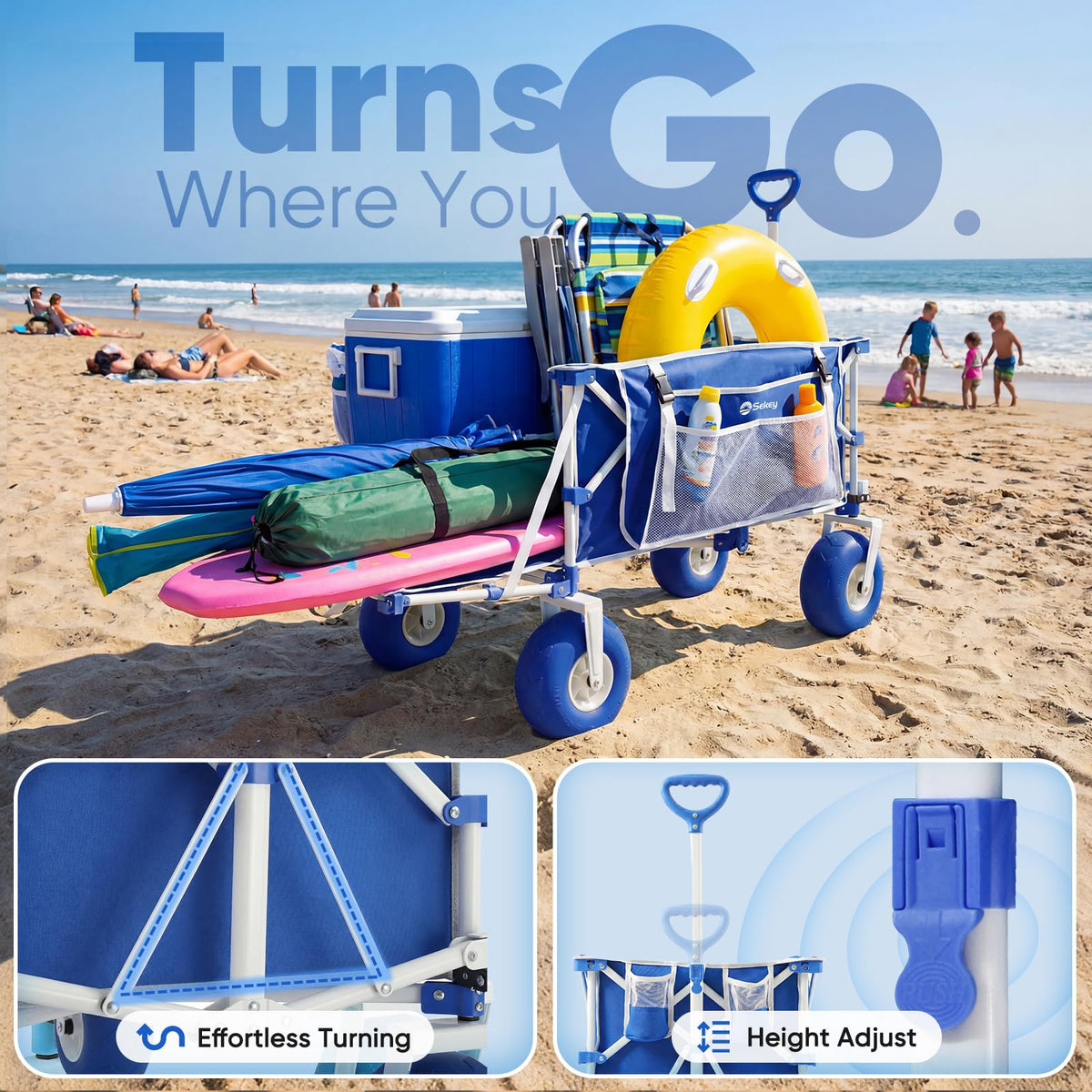 Heavy Duty Beach Wagon with 9" Big Sand