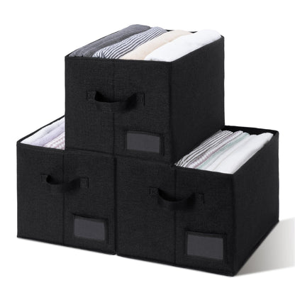 Closet Storage Bins with Label (3 Count)