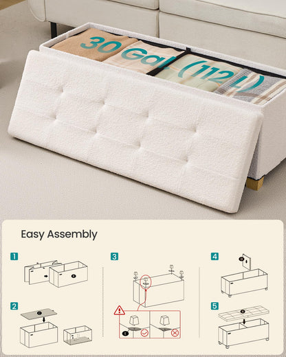 Storage Ottoman Bench with Legs