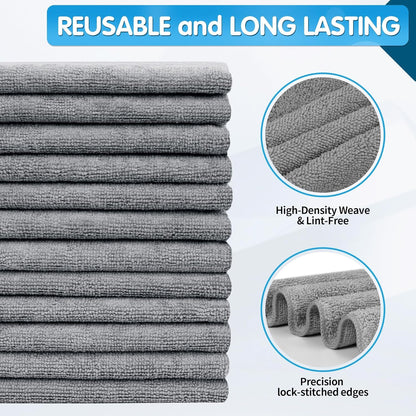 Grey Microfiber Cleaning Cloth (24 Count)