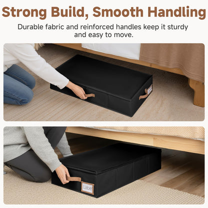 6 Inch Low Profile Under Bed Clothes Storage Bins with Lids (2 Count)