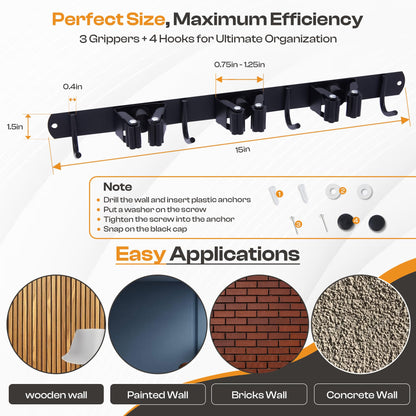 Stainless Steel Broom Holder Wall Mount