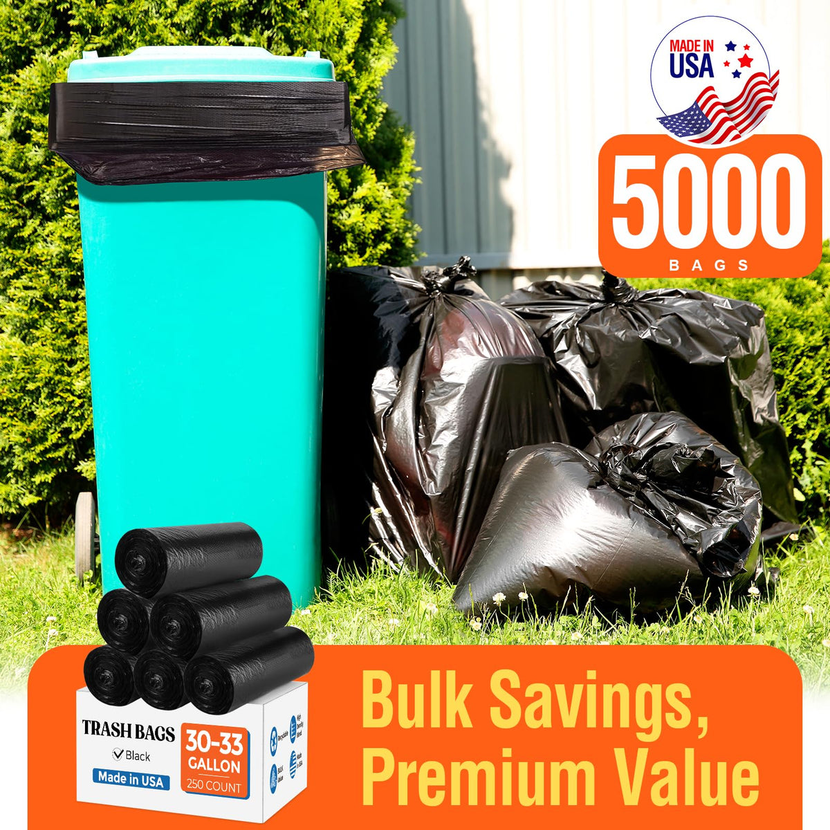30 33 Gallon Trash Bags (5000 Count)