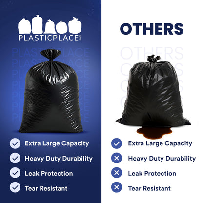 40 45 Gallon Trash Bags │ 2.3 Mil │ Black Heavy Duty Garbage Can Liners │ 40" x 46" (50 Count)
