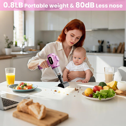 Women Friendly Cordless Pink Car Vacuum Cleaner