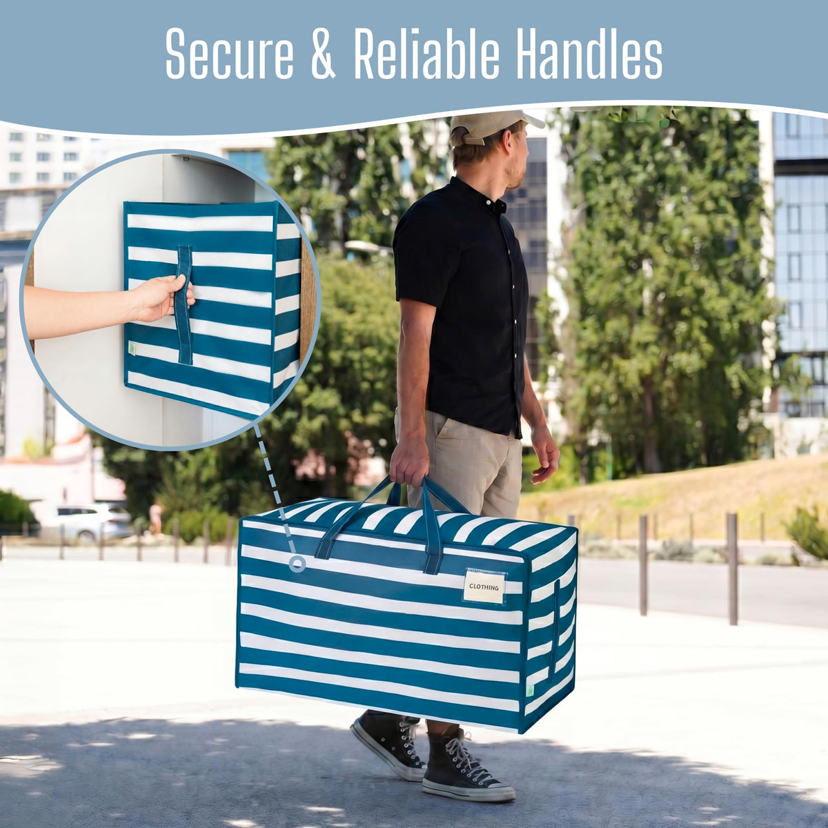 8 Pack Extra Large Heavy Duty Moving Bags with Wide Opening & Reinforced Handles (8 Count)