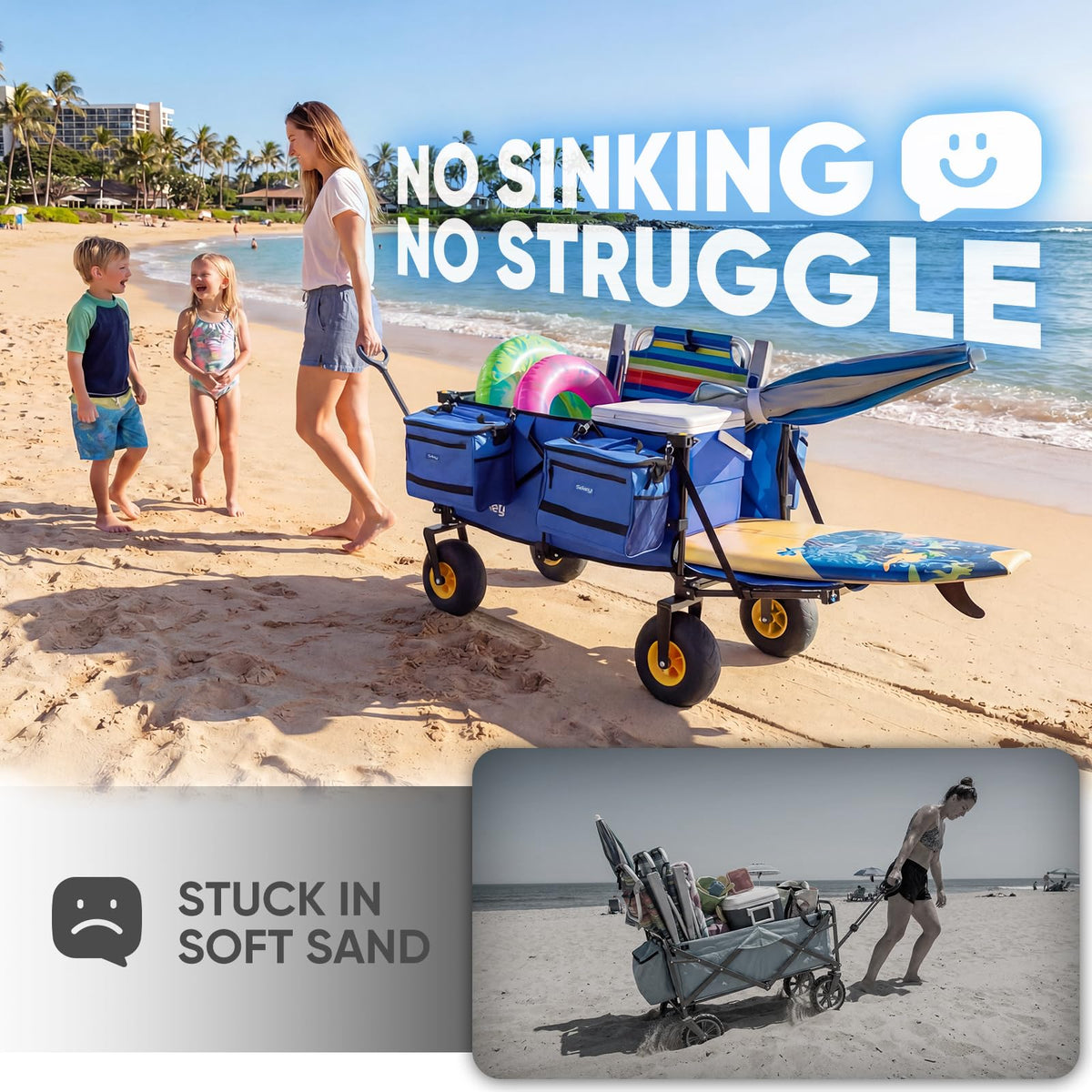 Heavy Duty Beach Wagon with 9" Big Sand