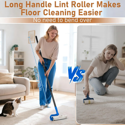 10" Large Lint Roller for Pet Hair Extra Sticky (100 Count)