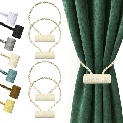 Magnetic Curtain Tiebacks Beige 4pcs (4 Count)