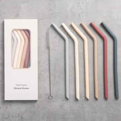 Reusable Silicone Straws (6 Count)