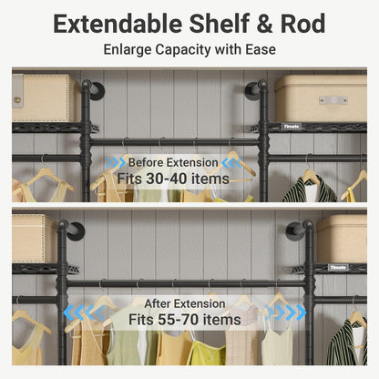 F3 Medium Wall Mounted Clothes rack Expandable Closet
