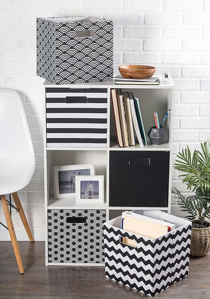 DII Poly-Cube Storage Collection Hard Sided, Collapsible Solid, Large, Black