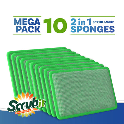 Scrub and Wipe Cleaning Pads [10 Pack] (10 Count)