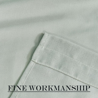 Sage Green Farmhouse Linen French Door Curtains for Window