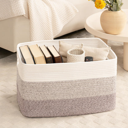 86L Large Woven Laundry Basket Hamper with Handles