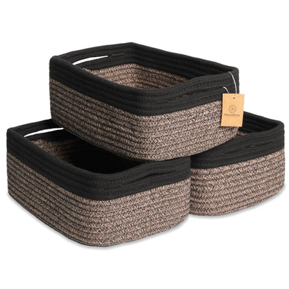 11.8"x8"x4.5” Rectangle Storage Baskets for Shelves 3 Pack (3 Count)