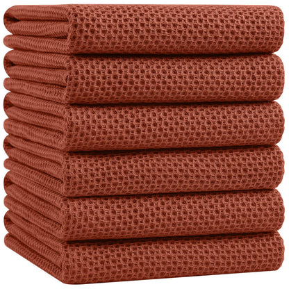 100% Cotton Oversized Waffle Weave Kitchen Towels 6 (6 Count)