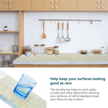 Shelf Liner Non Adhesive 12 Inch x 20 Feet Beige Kitchen Drawer Liner