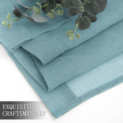 Sheer Curtain Linen Textured Living Room Curtains Sheer Light Filtering Rod Pocket Voile Curtain for Bedroom