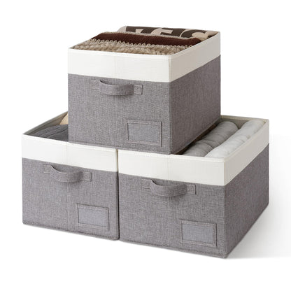 Closet Storage Bins with Label (3 Count)