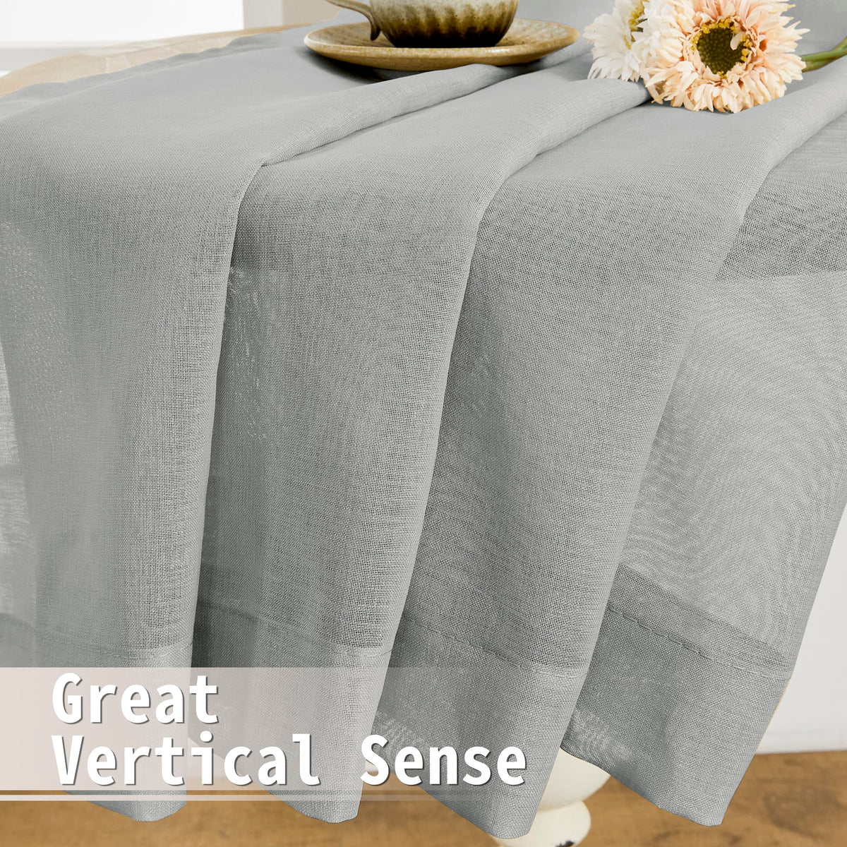 Sheer Door Curtain Closet Linen Textured Curtains Sheer Doorway Light Filtering Voile Patio Glass Doors Rod Pocket Curtain French Door