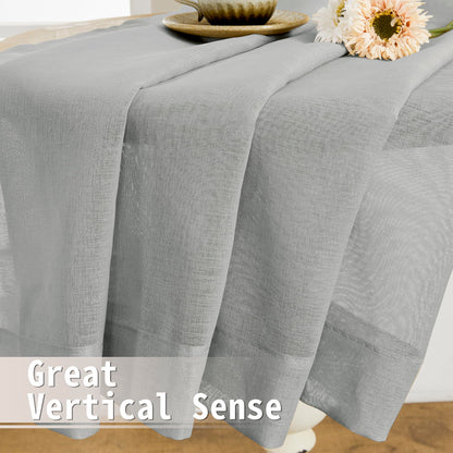 Sheer Door Curtain Closet Linen Textured Curtains Sheer Doorway Light Filtering Voile Patio Glass Doors Rod Pocket Curtain French Door