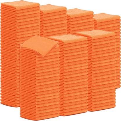 100 Pack 12'' x 12'' Microfiber Cleaning Cloths Reusable Cleaning Rags Bulk Microfiber Towels Softer Highly Absorbent Washcloths for House Kitchen Car Window
