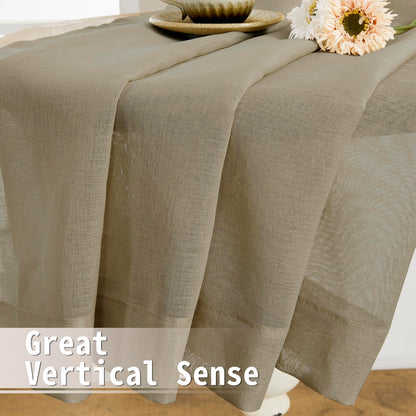 Sheer Door Curtains Closet Linen Textured Curtain Sheers Doorway Light Filtering Voile Patio Glass Door Rod Pocket Curtains French Doors