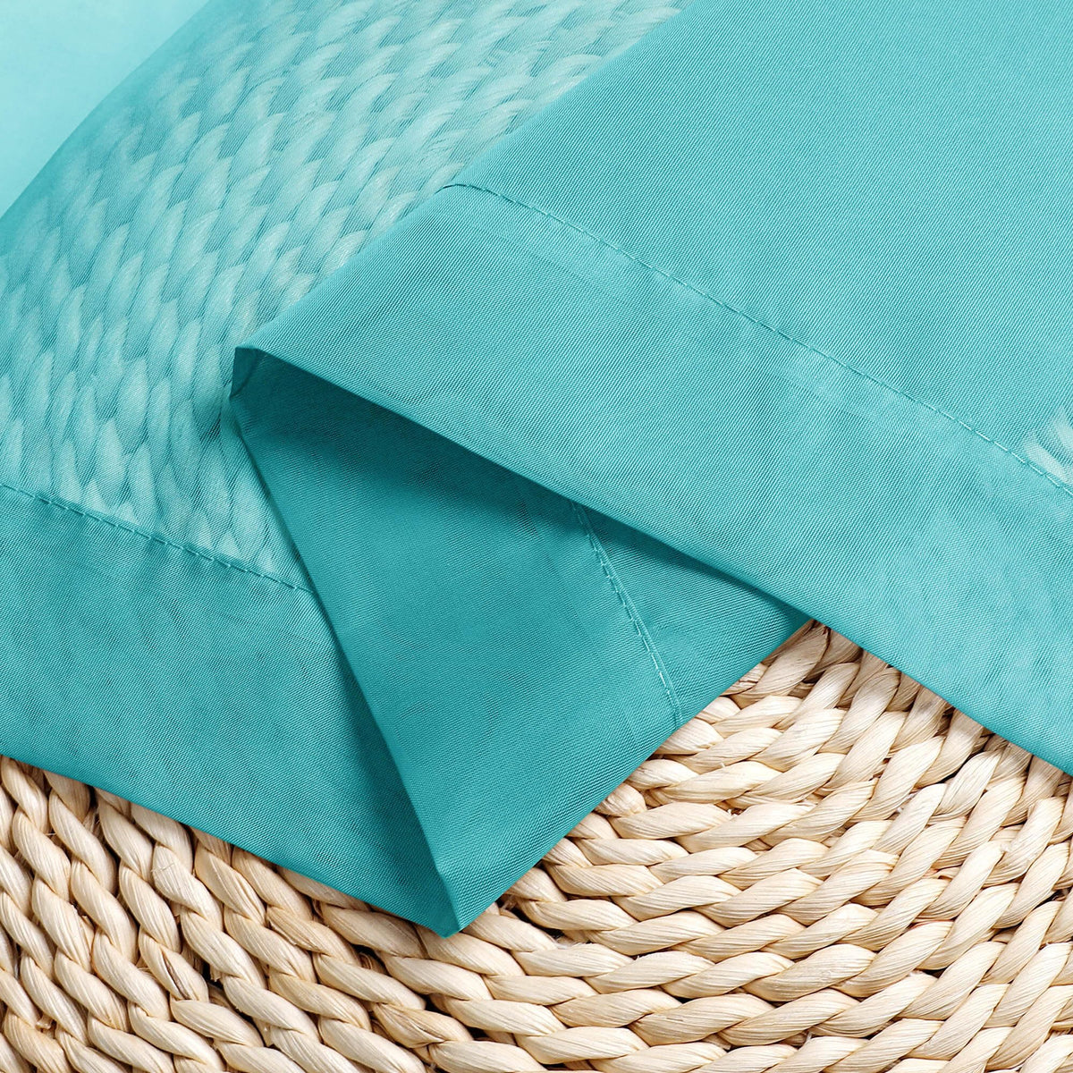 Turquoise Sheer Curtains 45 Inch Long 2 Panels (2 Count)